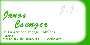 janos csenger business card